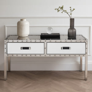 Rivet Mirrored 2 Drawer Coffee Table