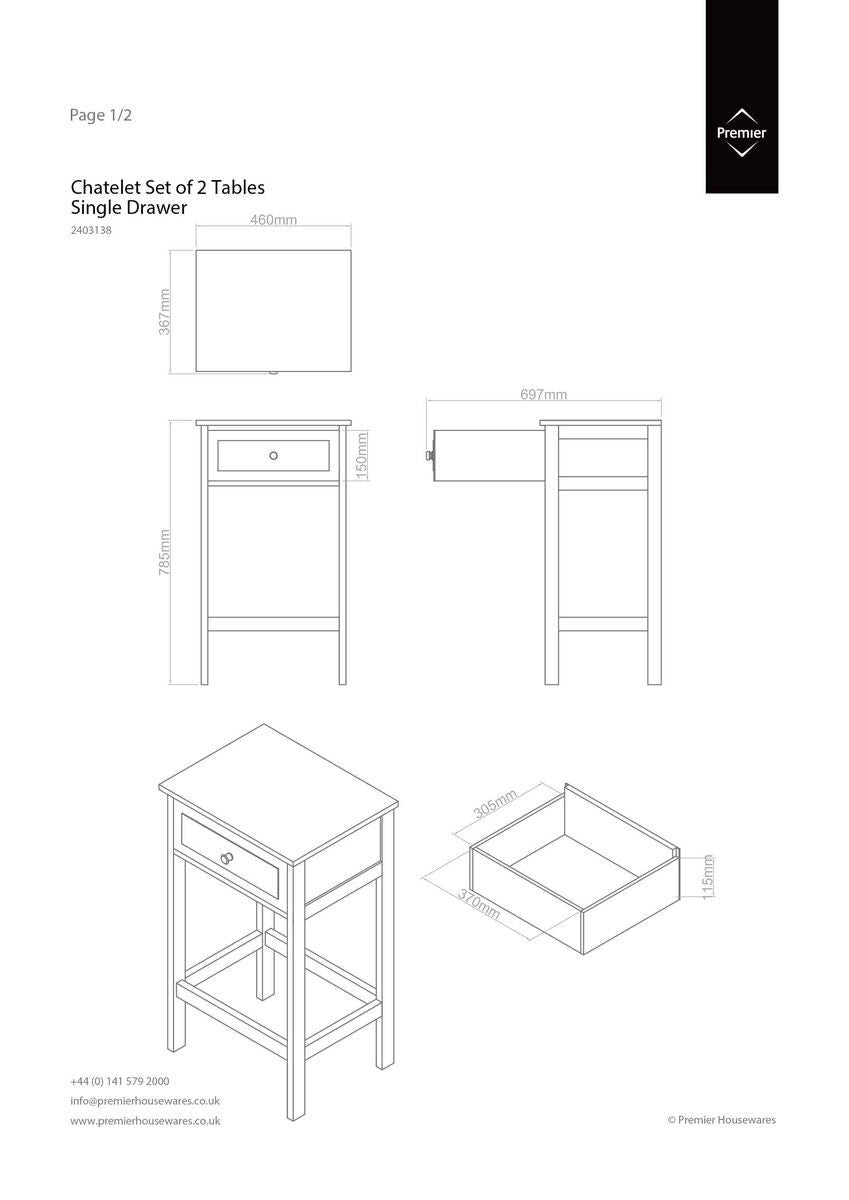 Chatelet Set Of Two Tables in Duck Egg Blue - image 4