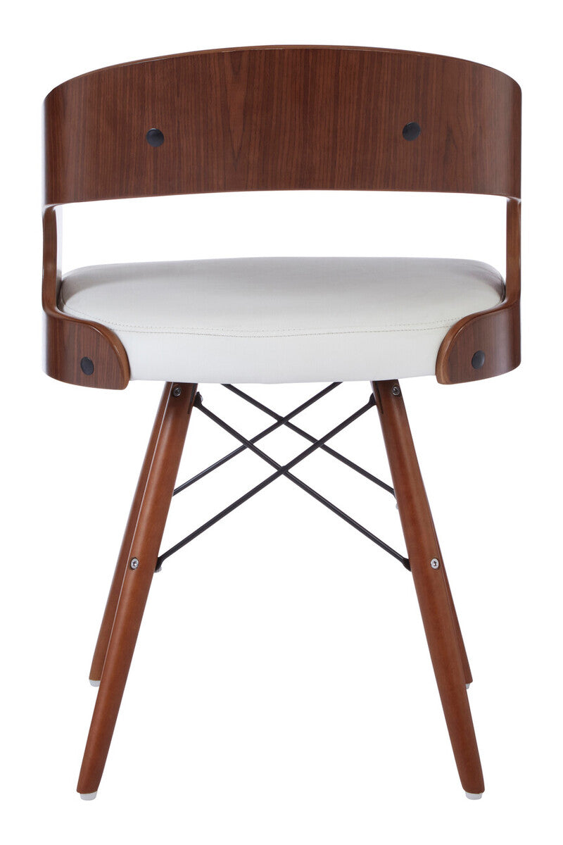 Parkar White Leather Effect Chair with Curved Back - image 5