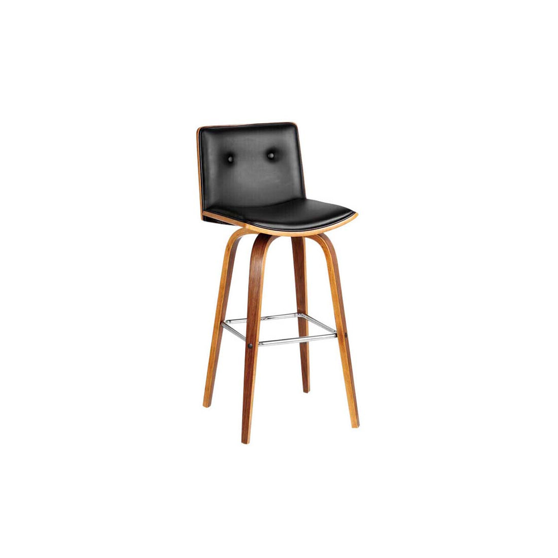 Parker Black Leather Effect Bar Chair With Buttoned Back.