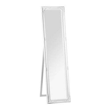 Brussels Chic Vintage White Floor Standing Mirror