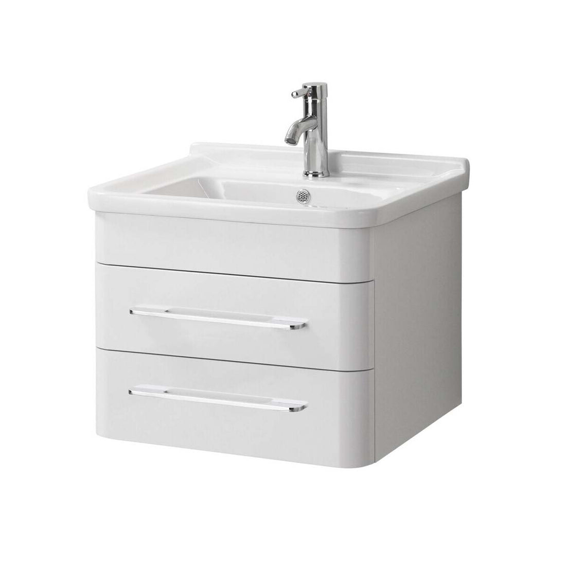 Savannah White Hi Gloss Under Basin 2 Drawer Cabinet