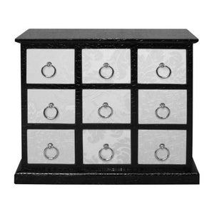 Carla 9 Drawer Crocodile Leather Effect Rectangular Cabinet