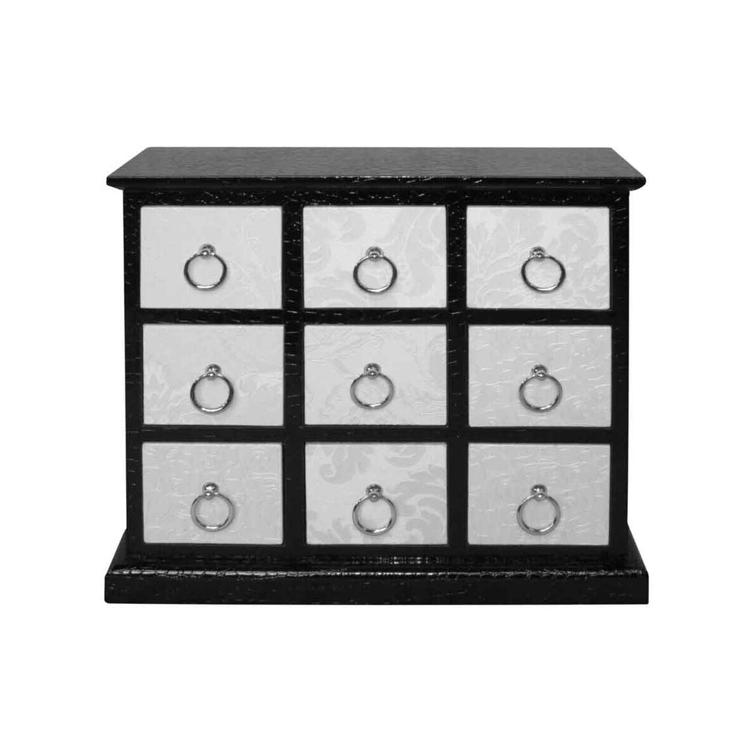 Carla 9 Drawer Crocodile Leather Effect Rectangular Cabinet