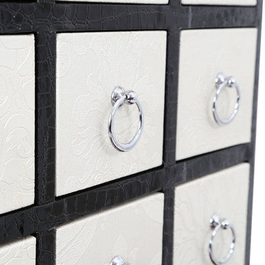 Carla 9 Drawer Crocodile Leather Effect Rectangular Cabinet