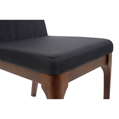 Walnut Veneer Charcoal Woven Mesh Dining Chair
