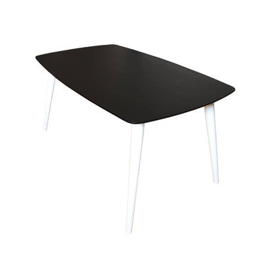 White and Black Ash Veneer Dining Table with Modern Style, Cassy
