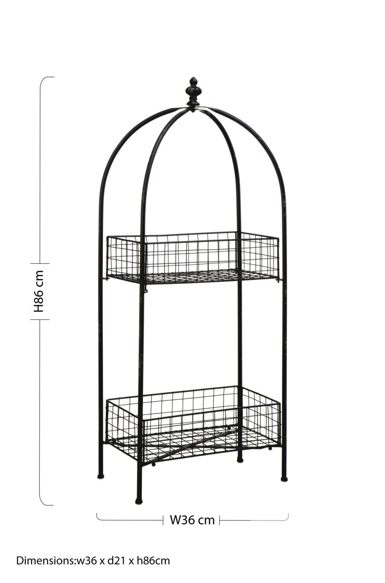 New York Loft Black 2 Tier Stand