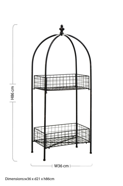 New York Loft Black 2 Tier Stand