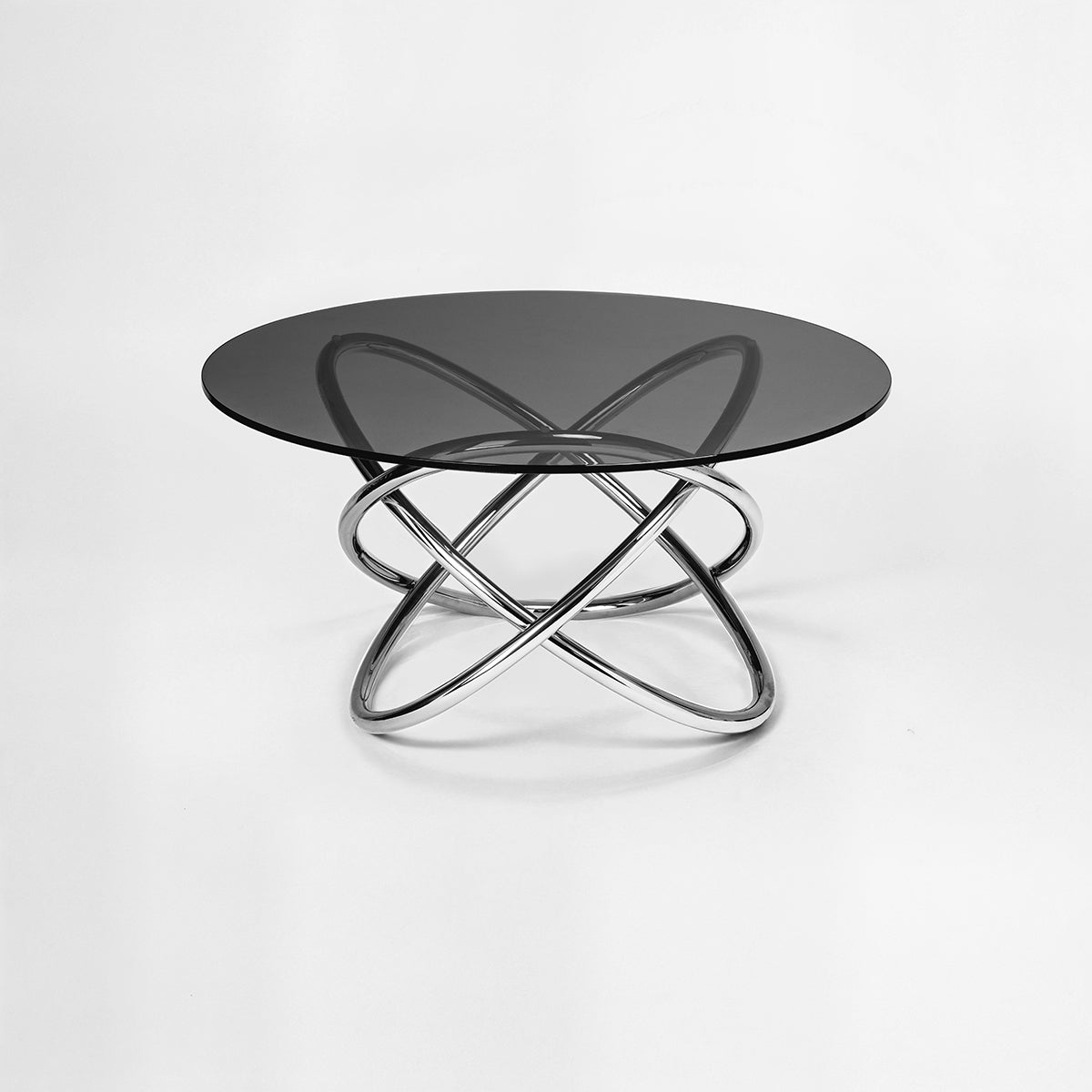 Cart Smoked Glass Top End Table