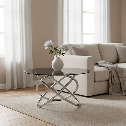 Cassy Smoked Glass Top Side Table