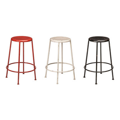Artisan Red Metal Stool - image 5