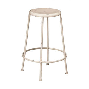 Artisan Cream Metal Stool