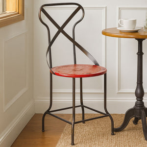 Artisan Red Metal Dining Chair