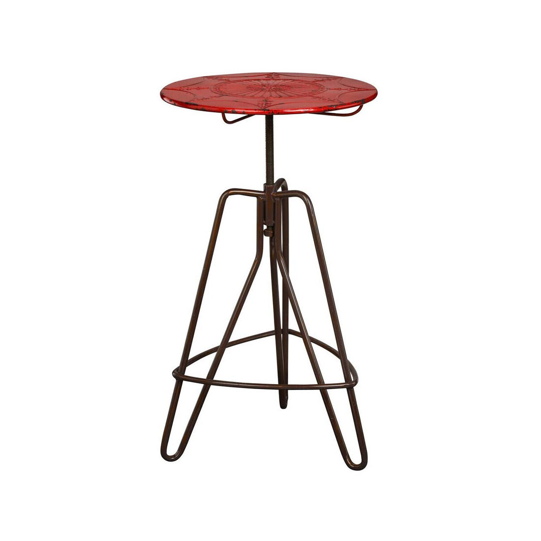 Artisan Red Metal Bar Table