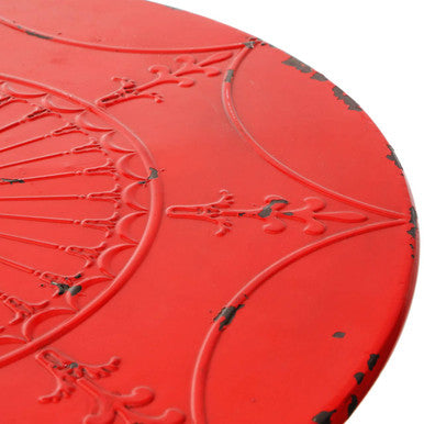 Artisan Red Metal Bar Table