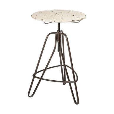 Artisan Cream Metal Bar Table