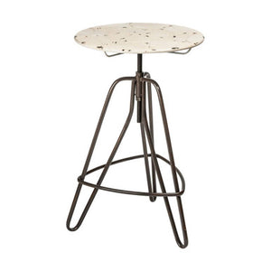 Artisan Cream Metal Bar Table