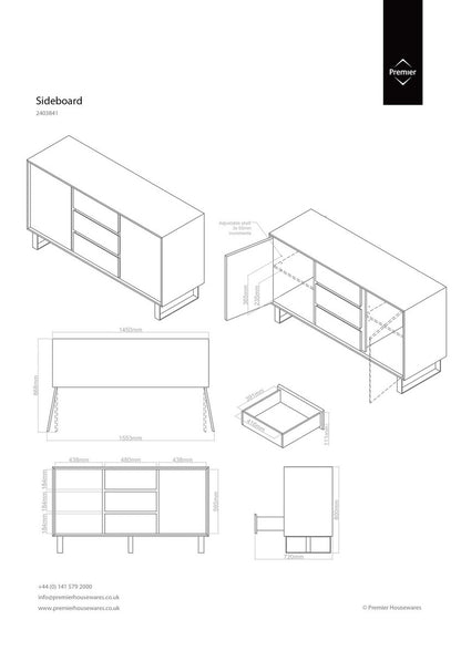 Moritz White High Gloss Sideboard