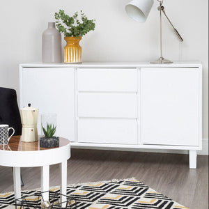 Moritz White High Gloss Finish 2 Door and 3 Drawer Sideboard
