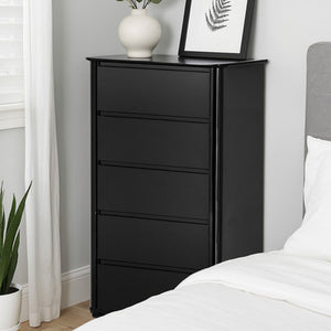 Moritz Black High Gloss 5 Drawer Chest