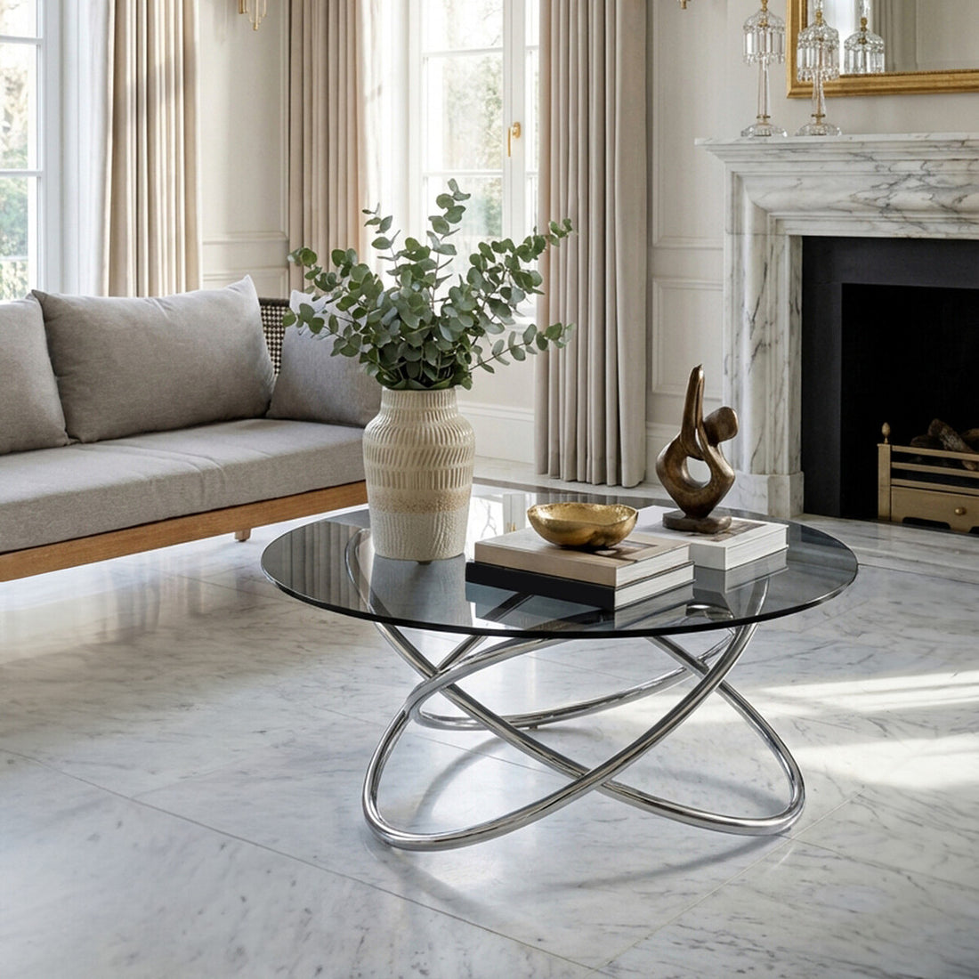 Cassy Smoked Glass Top Coffee Table - image 3