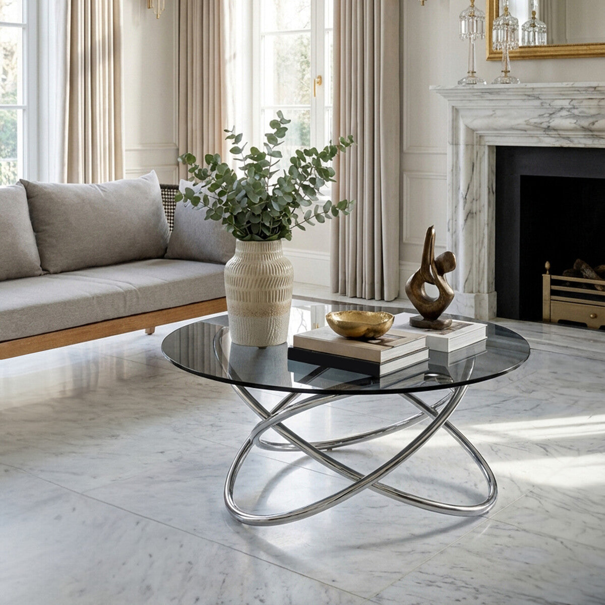 Cassy Smoked Glass Top Coffee Table - image 3