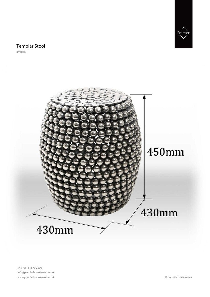 Templar Pewter Stool and Side Table - Image 5