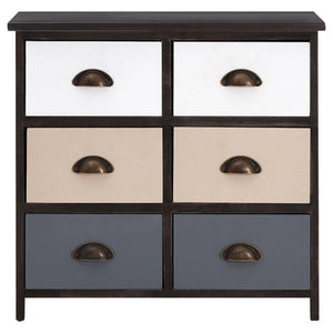 Urban Loft Multi Coloured Wooden 6 Drawer Chest