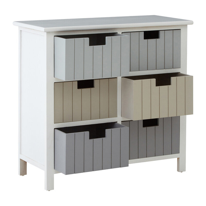 New England White 6 Drawers Chest