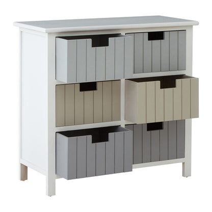 New England White 6 Drawers Chest