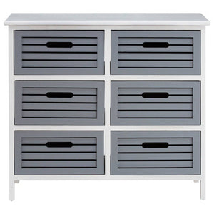 Vermont 6 Grey Drawers Unit