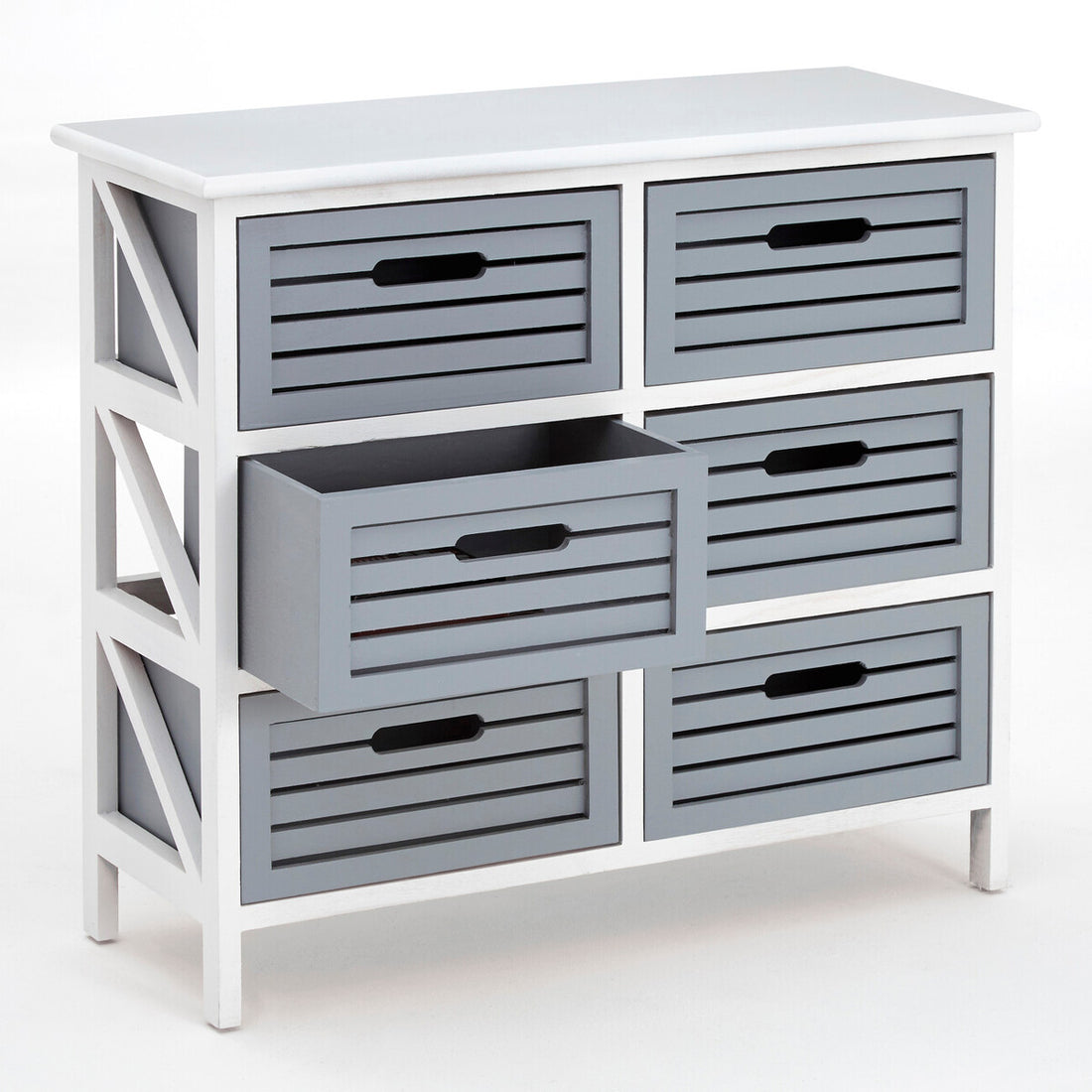 Vermont 6 Grey Drawers Unit