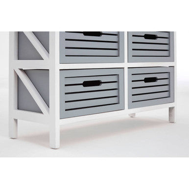 Vermont 6 Grey Drawers Unit
