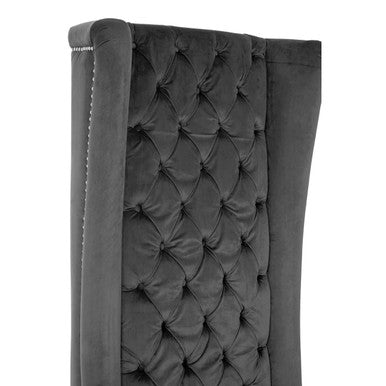 Regents Park Grey Velvet Tall Porter Chair - image 6