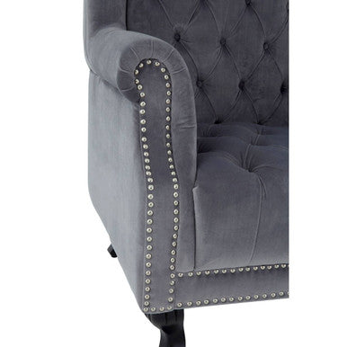 Regents Park Grey Velvet Tall Porter Chair - image 7