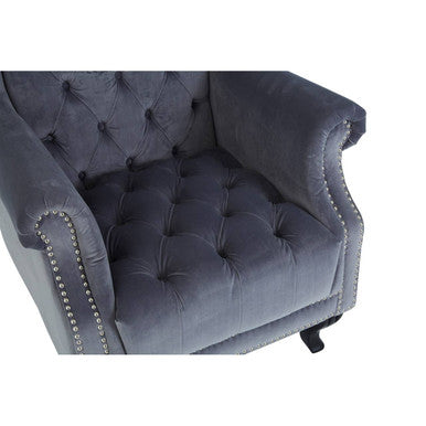 Regents Park Grey Velvet Tall Porter Chair - image 8