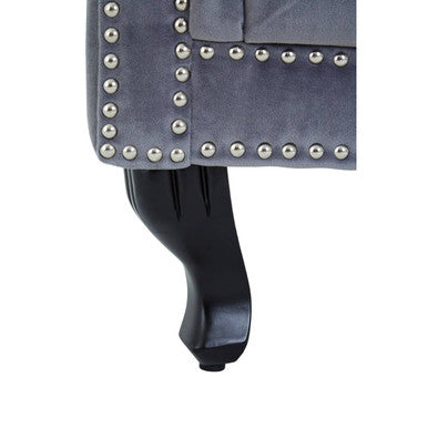 Regents Park Grey Velvet Tall Porter Chair - image 9