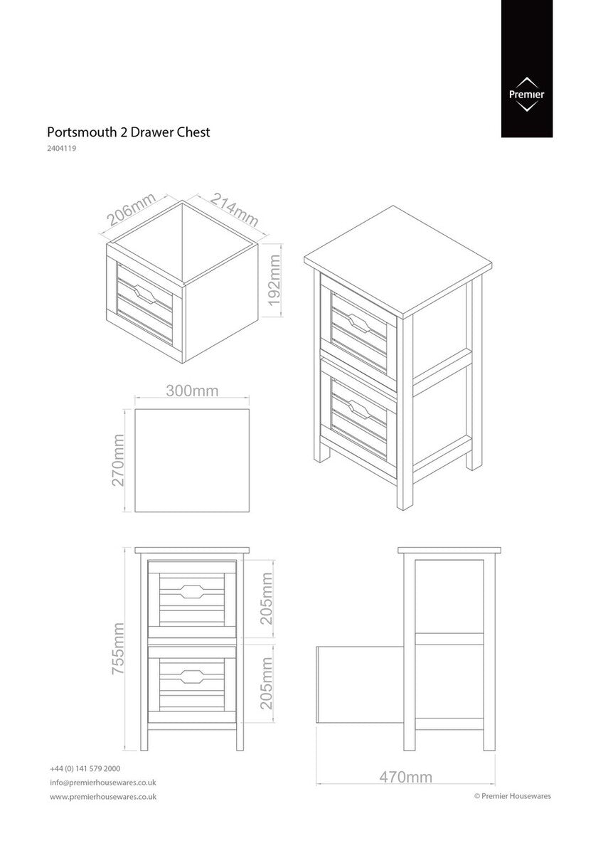 Portsmouth 2 Drawer Chest