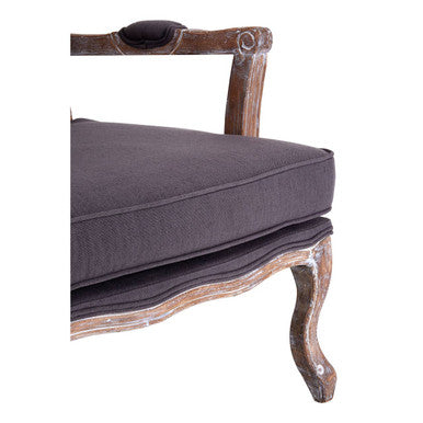 Rococo Grey Linen Mix Chair And Footstool