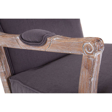 Rococo Grey Linen Mix Chair And Footstool - image 4