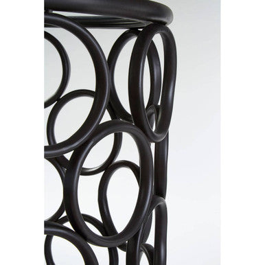 Antalya Black Round Side Table with Glass Top - image 5