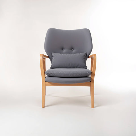 Stockholm Grey Chair With Birchwood Frame