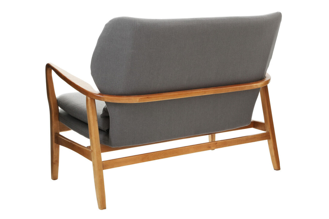 2 Seater Grey Sofa with Birchwood Frame, Stockholm