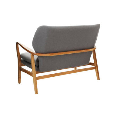 Stockholm 2 Seat Grey Sofa With Birchwood Frame