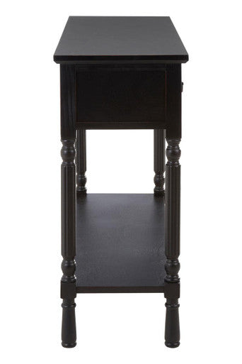 Heritage Three Drawer Vintage Black Console Table