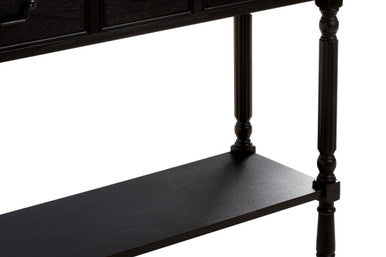 Heritage Three Drawer Vintage Black Console Table