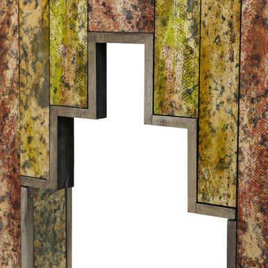 Antique Gold Deco Console Table with Sturdy Metal Frame, Deco