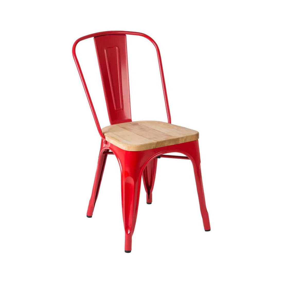 Aldgate Red Chair in Powder Coated Metal and Wood
