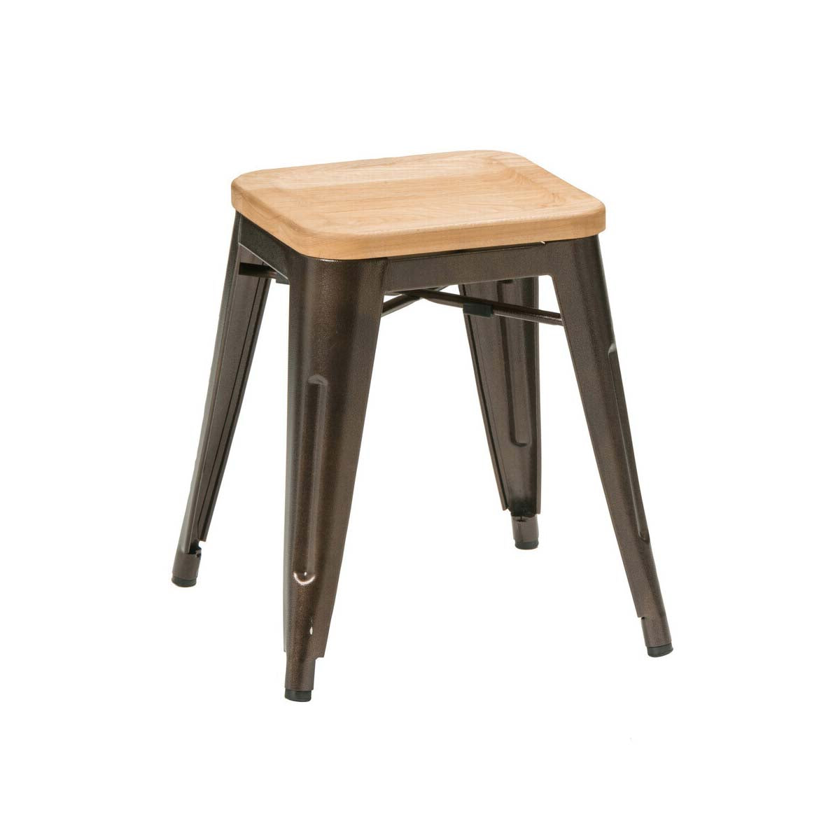 Aldgate Copper Effect Stool in Powder Coated Metal and Wood